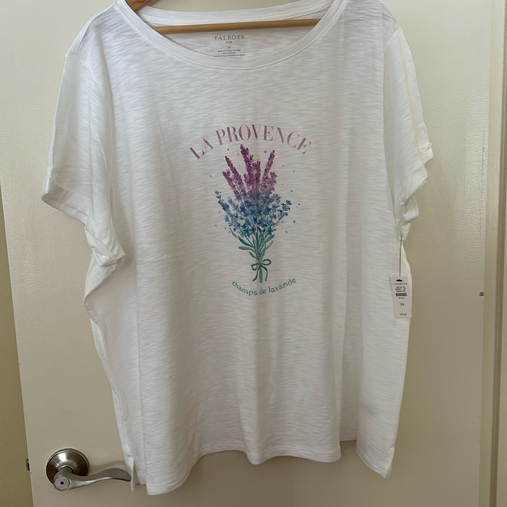 Talbots new with tags tee shirt with permanent cuffs sleeves . Size 3X